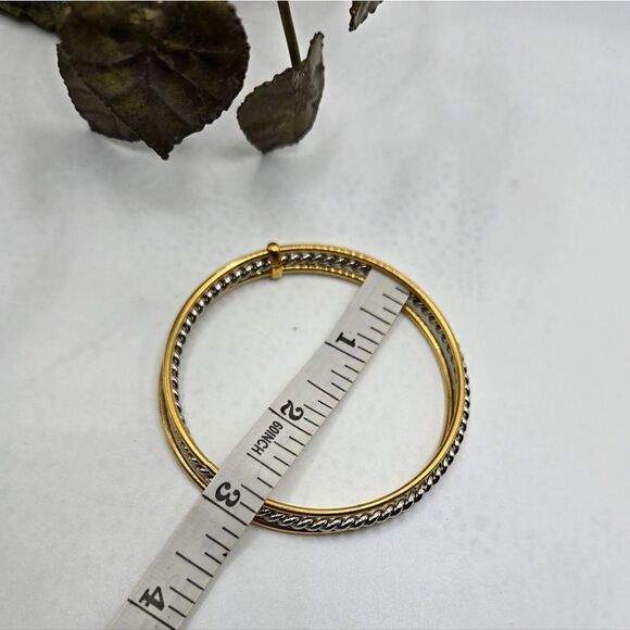 "5/$25" Two Tone Gold & Silver Bangle Bracelet Set - Picture 4 of 5